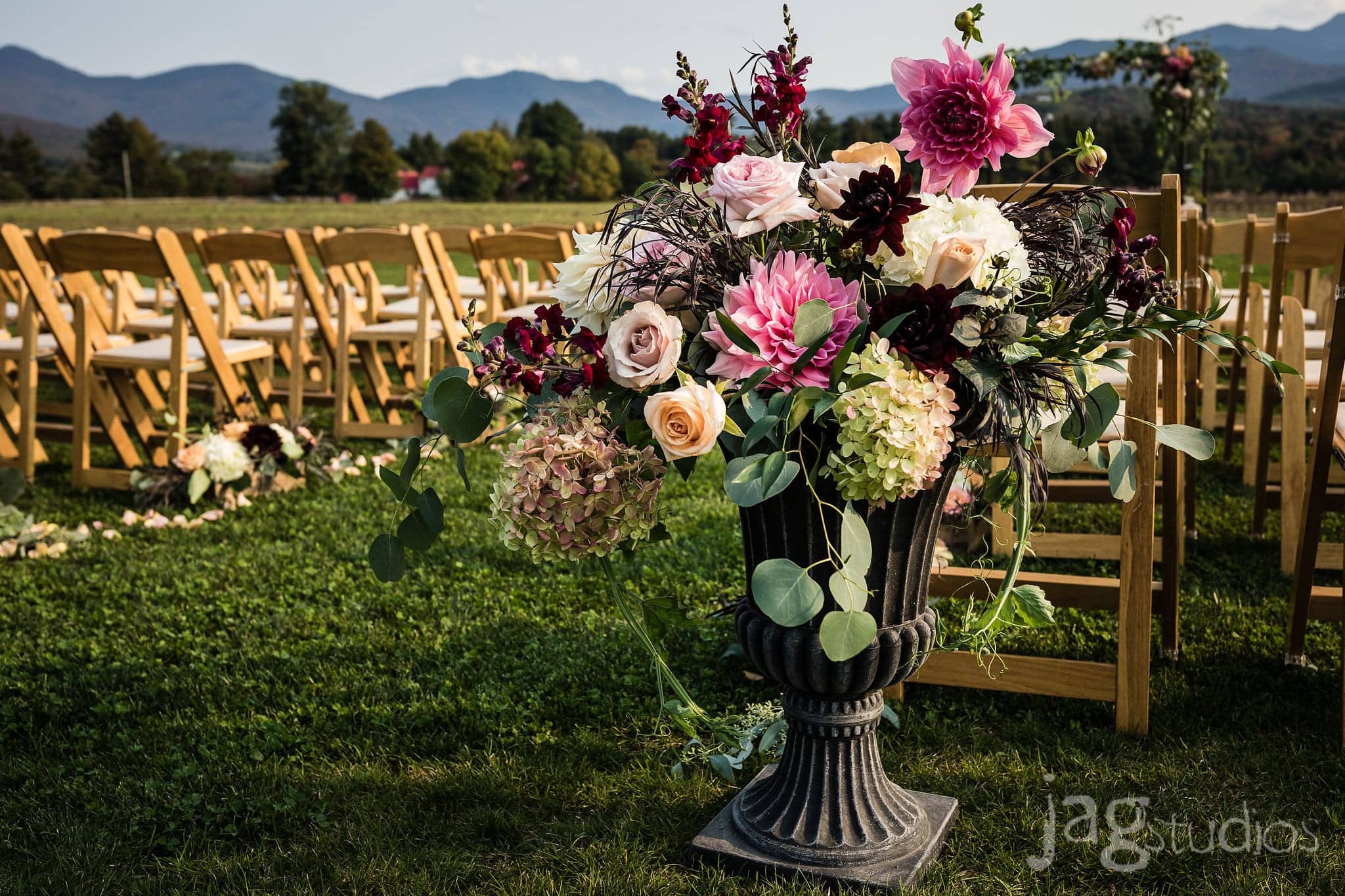 Old World Luxury Wedding the Barn at Smuggs Lush Floral Arrangement 