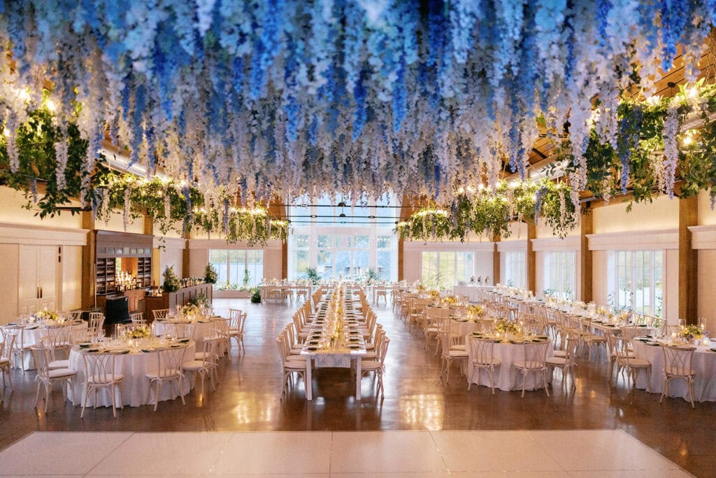 Tented private property wedding reception on a Vermont estate